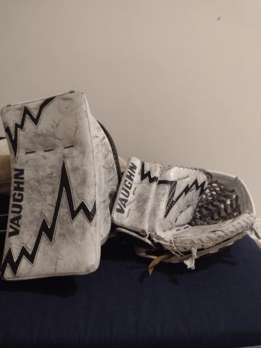 Used Vaughn Velocity V9 Goalie Glove and Blocker