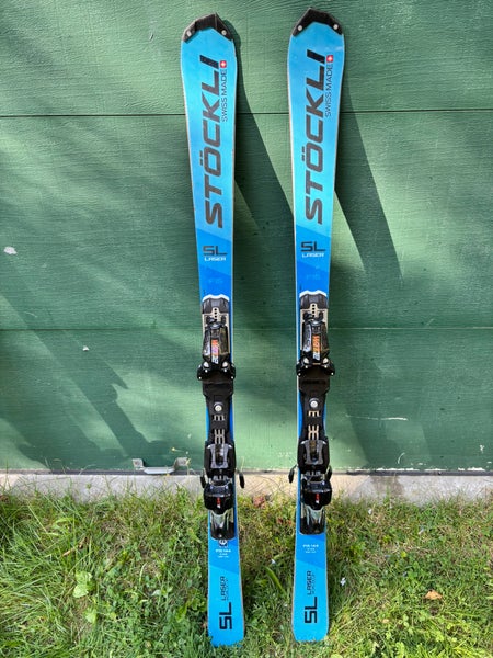 2022 Stockli Laser SL FIS Junior 144 cm Racing Skis With Bindings Max Din 12 (Used)