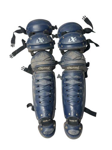 Used Diamond IX5 Catchers Leg Guards Navy Blue Youth 11835-S000198455
