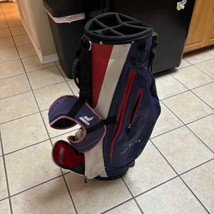 Top flight red white and blue golf bag