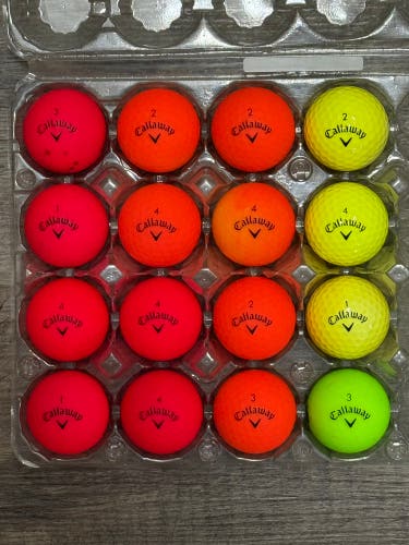 16 Callaway Supersoft Golf Balls - Colored (Red, Orange, Yellow, Green)