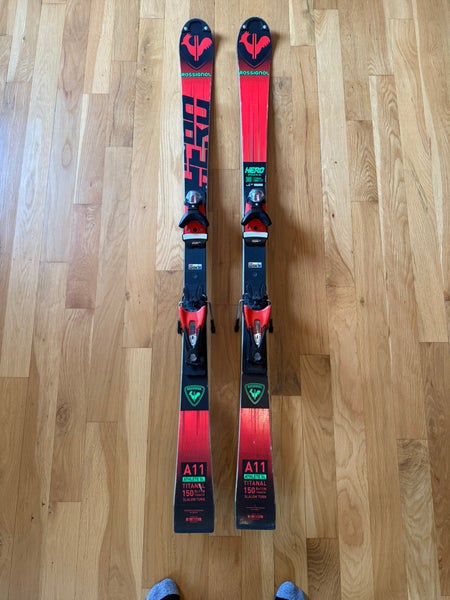 Unisex 2022 Rossignol Hero Athlete SL 150 cm Racing Skis With Bindings Max Din 12 (Used)
