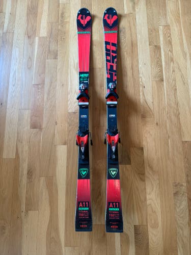 Unisex 2022 Rossignol Hero Athlete SL 150 cm Racing Skis With Bindings Max Din 12 (Used)