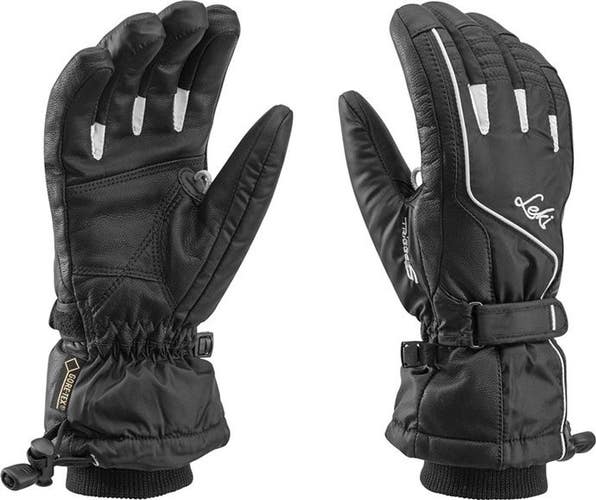 $125 Leki Womens Sierra Goatskin Leather Trigger S Goretex Ski Gloves Ladies