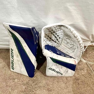 Bauer Hyperlite 2/shadow Regular Pro Stock goalie glove and blocker set