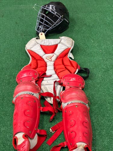 Red Youth Easton Catcher's Combo (Used)