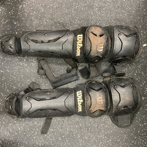 Used WILSON Catchers Leg Guards Black Youth 11859-S000025857