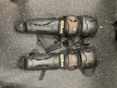 Used WILSON Catchers Leg Guards Black Youth 11859-S000025857