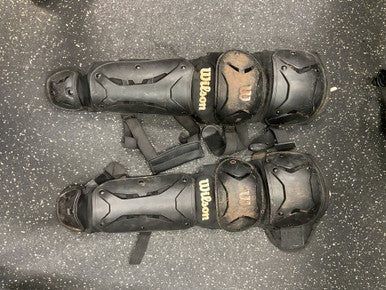 Used WILSON Catchers Leg Guards Black Youth 11859-S000025857