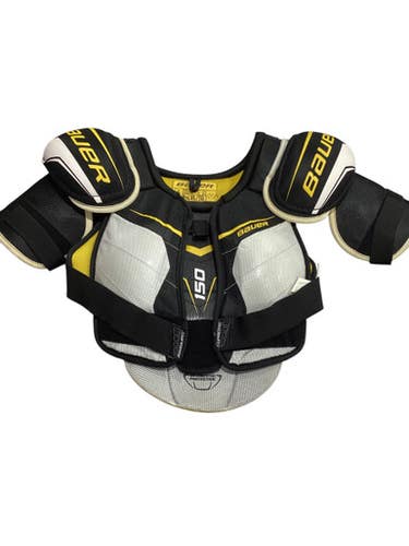 Used Bauer SUPREME 150 CHEST PROTECTOR Senior Shoulder Pads White/Black/Yellow XL 11347-S000256448