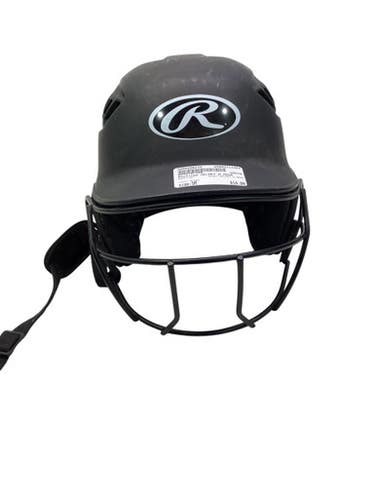 Used Rawlings HELMET W MASK Batting Helmet w/Mask Black SM 11347-S000256379