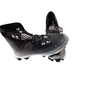 Used Under Armour Jr FB Cleats Black And White Junior 06 11760-S000082622