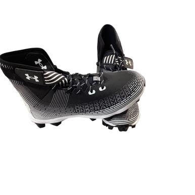 Used Under Armour Jr FB Cleats Black And White Junior 06 11760-S000082622