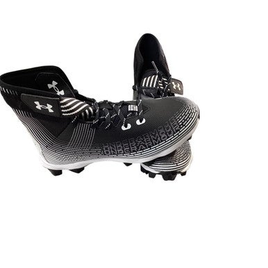 Used Under Armour Jr FB Cleats Black And White Junior 06 11760-S000082622
