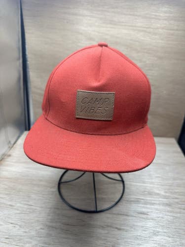 Camp Vibes Poler Hat Cap Snap Back Adult One Size Red 100% Cotton Outdoor