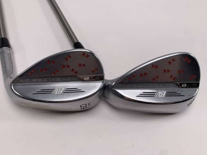 Titleist Vokey SM8 Tour Chrome Wedge Set 56* 8 | 60* 14 SteelFiber i95 Mens RH