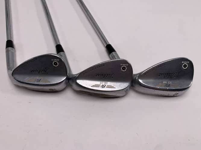 Titleist Vokey Spin Milled SM4 Chrome Wedge Set 52* 8 | 56* 11 | 60* 7 Mens RH