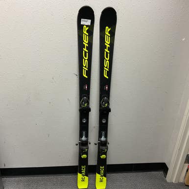 Used Fischer RC4 RACE Boys DH Ski/Binding Black And Optic Yellow 140 cm 11855-S000191633