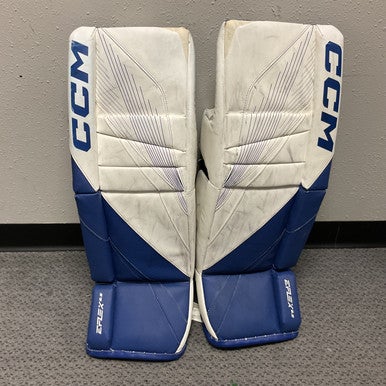 Used CCM EFLEX 6.5 Goalie Leg Pads Inter White And Royal Blue 30" 11855-S000191616