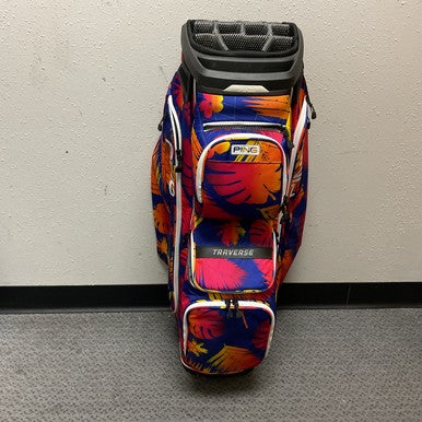 Used Ping TRAVERSE Mens Cart Bag Navy Blue And Red 11855-S000191513