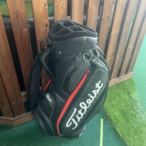 Titleist Tb20sf-006 Midsize Tour Staff Bag Black/Red 6 Way Top