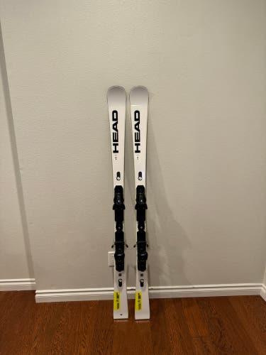 HEAD World Cup Rebels e.SL 160 cm Racing Skis With Bindings Max Din 14 (Used)