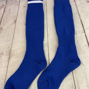 PearSox Adult's 100% Stretch Yarn Soccer Socks Royal Blue White Medium