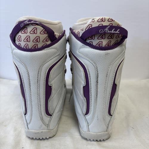WOMENS AVALANCHE SNOWBOARD BOOTS LADIES SIZE 10 WHITE & PURPLE