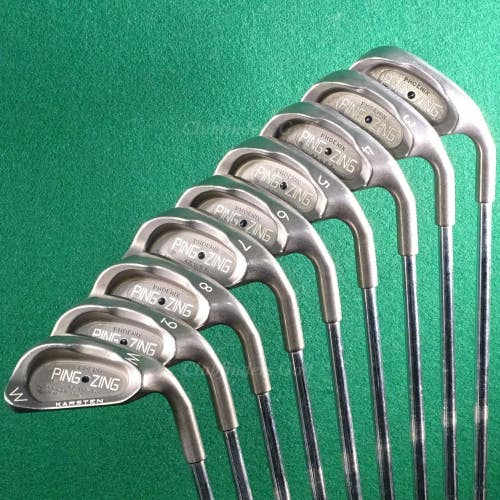 Ping Zing Stainless Black Dot 2-PW Iron Set Karsten KT-M Steel Stiff *READ*