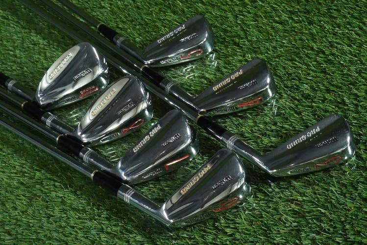 WILSON PRO GRIND IRONS SET 7pc. 3-8+PW TRUE TEMPER STEEL REGULAR FLEX RH ~ LOOK!