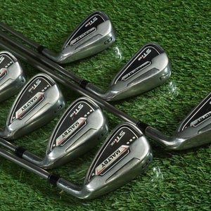 MALTBY STI OS IRONS SET PF 701+ 7pc. 6-SW TITANUIM STIFF FLEX SHAFT RH ~ LOOK!!
