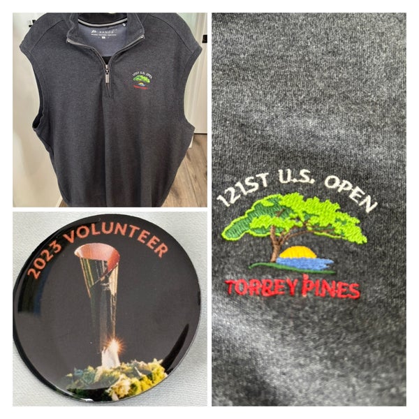 $79.50 2021 USGA 121st U.S. OPEN MEN’S LARGE / GRAY 1/4 ZIP VEST (BERMUDA SANDS) - EUC!