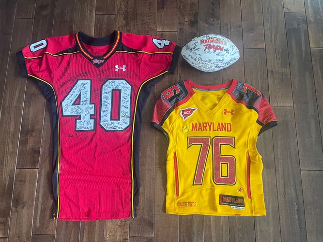 OBO! UMD Terps Football and Jersey Signed Memorabilia Collection Autographs