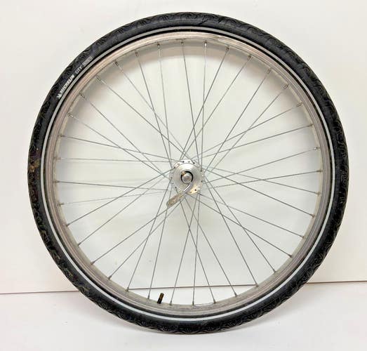 Vintage Araya 36-Steel Spoke Silver Aluminum 26" Front Wheel Michelin City Tire