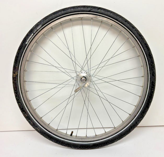Vintage Araya 36-Steel Spoke Silver Aluminum 26" Front Wheel Michelin City Tire