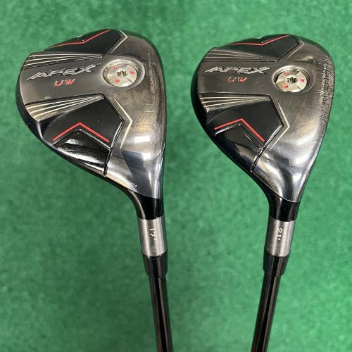 Callaway Apex Utility Wood Set (2) 17 & 21 MRH Stiff Flex MMT Graphite Shafts