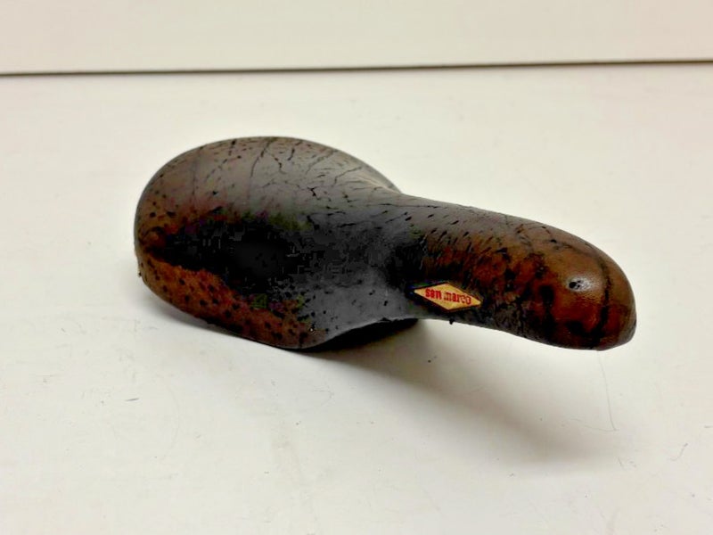 Vintage Selle San Marco Rolls Dark Brown Leather Bike Saddle Seat GREAT