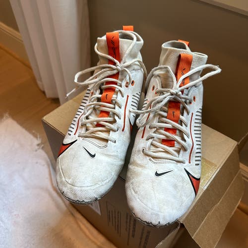 Nike Vapor Edge Pro 360 2 TB White Black Brilliant Orange Football Cleats Men's 11.5 - Used