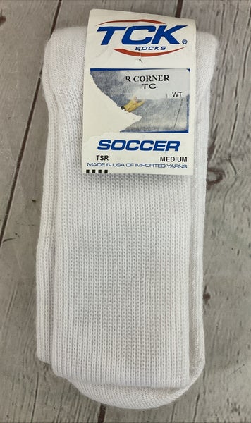 TCK 35452 Unisex Adult's Athletic Soccer Socks White Medium