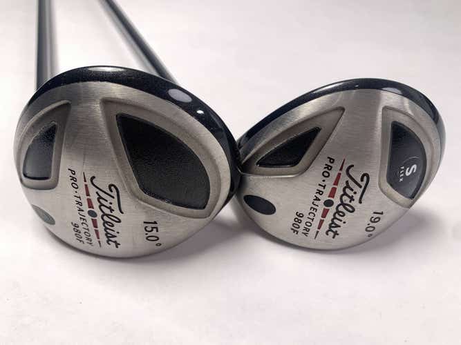 Titleist 980 F 3 & 5 Fairway Wood Set 15* 18* 4375 Stiff Graphite Mens RH