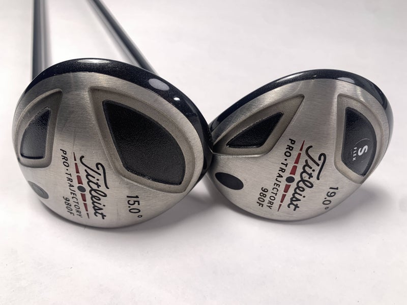 Titleist 980 F 3 & 5 Fairway Wood Set 15* 18* 4375 Stiff Graphite Mens RH