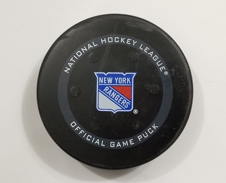 2022 New York Rangers Playoffs NHL Game Used Hockey Puck with Tracking Sensors