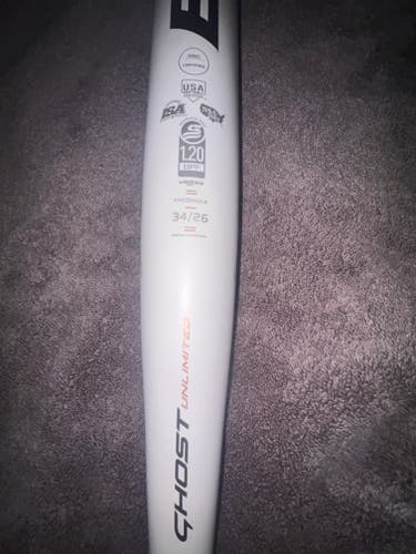 Easton Ghost Unlimited Composite Bat 26 oz 34" (Used)