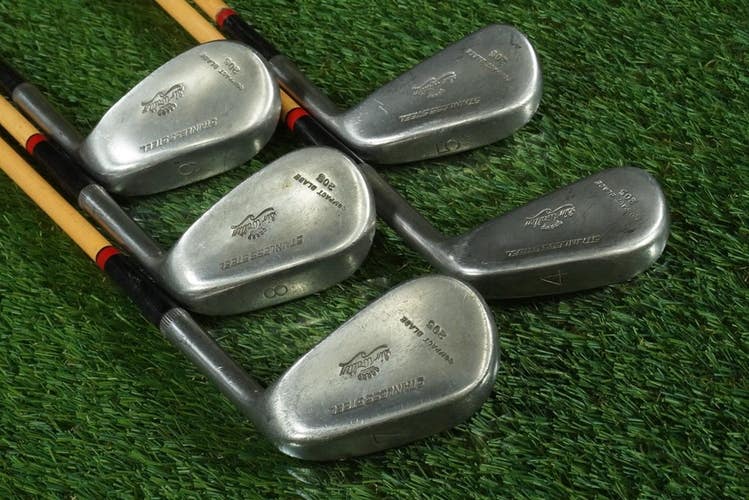 WALTER HAGEN COMPACT BLADE 205 IRONS SET 4,5,7,8,9 PYRATONE SHAFTS ~ VINTAGE!!