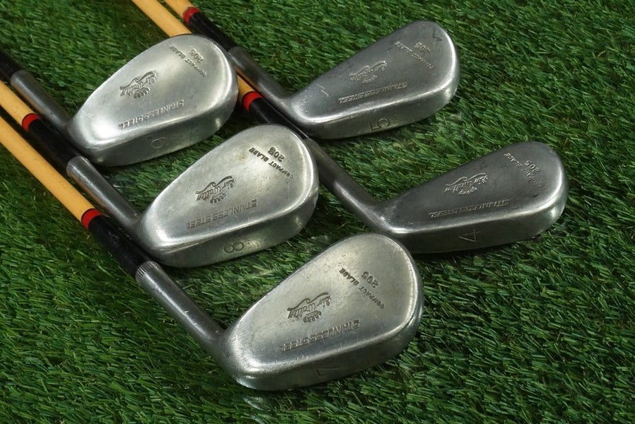 WALTER HAGEN COMPACT BLADE 205 IRONS SET 4,5,7,8,9 PYRATONE SHAFTS ~ VINTAGE!!