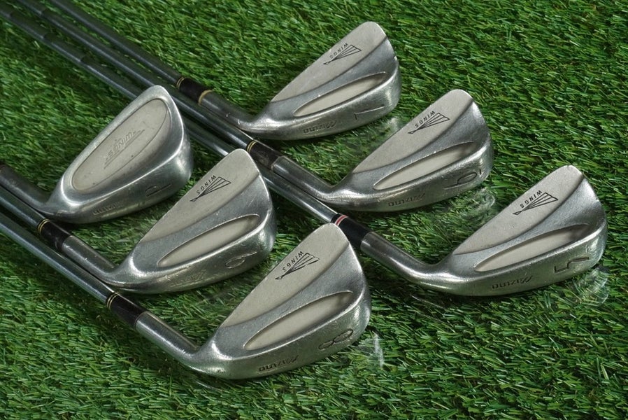 MIZUNO WINGS IRONS SET 5-PW STEEL SHAFTS LAMKIN PERMA TAC / TACI MAC GRIPS RH