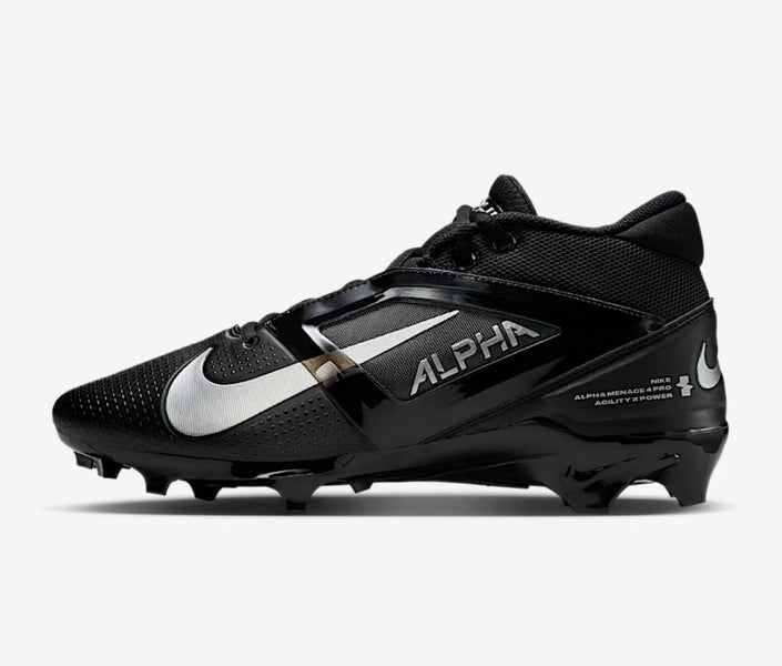Nike Alpha Menace 4 Pro Football Cleats Black men’s size 8.5 *BRAND NEW*