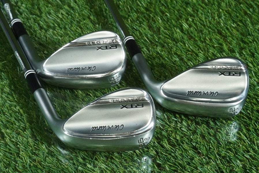 CLEVELAND RTX ZIPCORE WEDGES RH 52 10, 56 10, 60 12 FULL, TOUR ISSUE SPINNER
