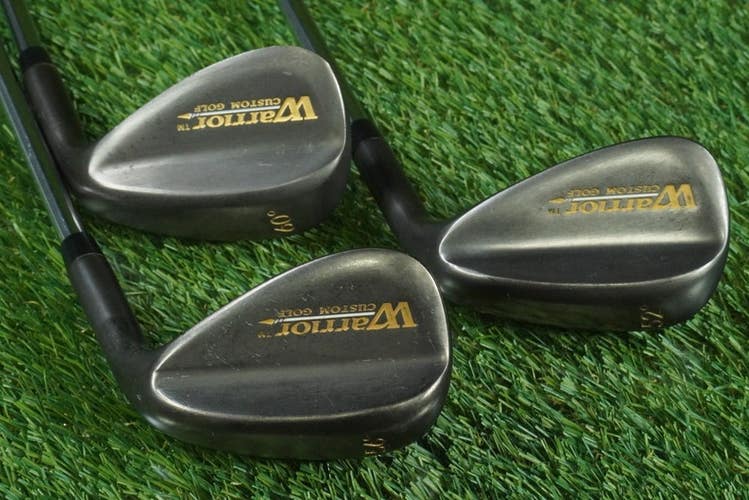 WARRIOR CUSTOM GOLF WEDGES GUN METAL GW,SW,LW PROJECT X 6.0 STIFF RH 52,56,60