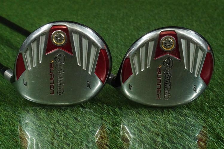 TAYLORMADE BURNER WOODS SET 3W,5W REAX SUPERFAST GRAPHITE SENIOR FLEX RH 15,18
